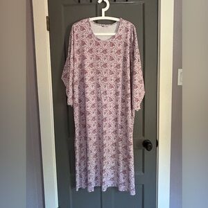 Land’s End Women’s Cotton Long Sleeve Midcalf Nightgown